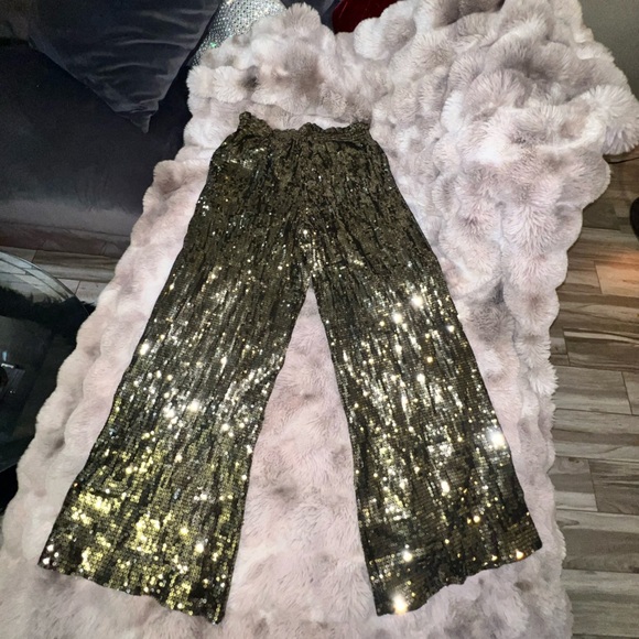 ALICE & OLIVIA Racquel Sequin Trousers, Large - Picture 8 of 13